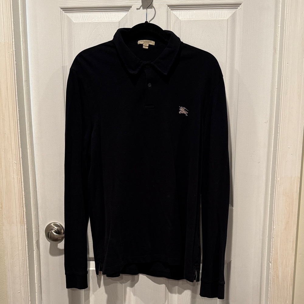 EUC Burberry Black Polo Shirt